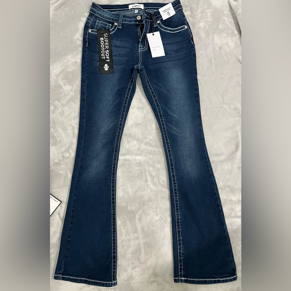Bamboo super soft bootcut jeans in size 7